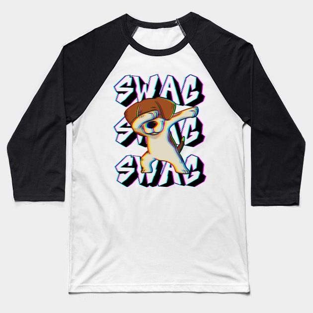 Dog swag Baseball T-Shirt by Qibar Design